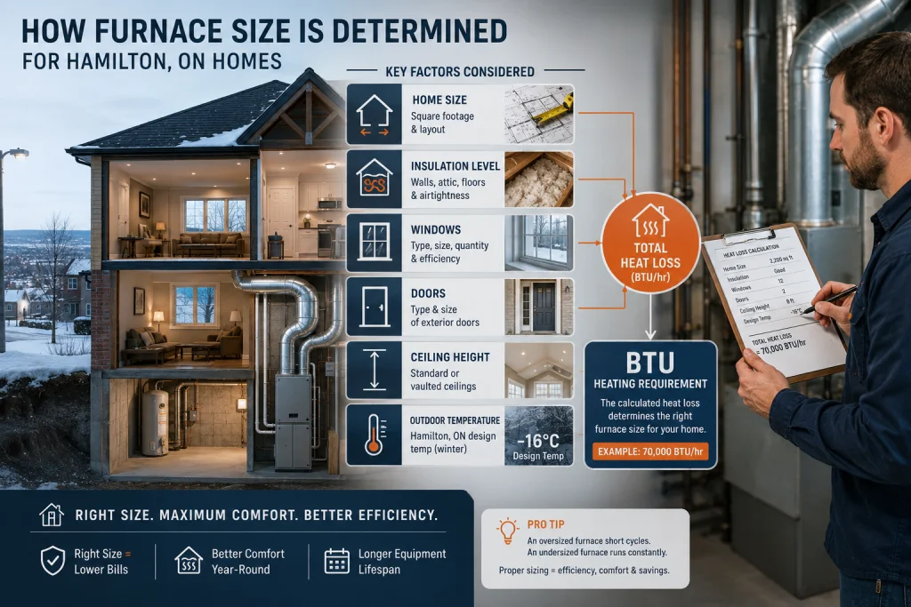 furnace sizing and heat loss calculation