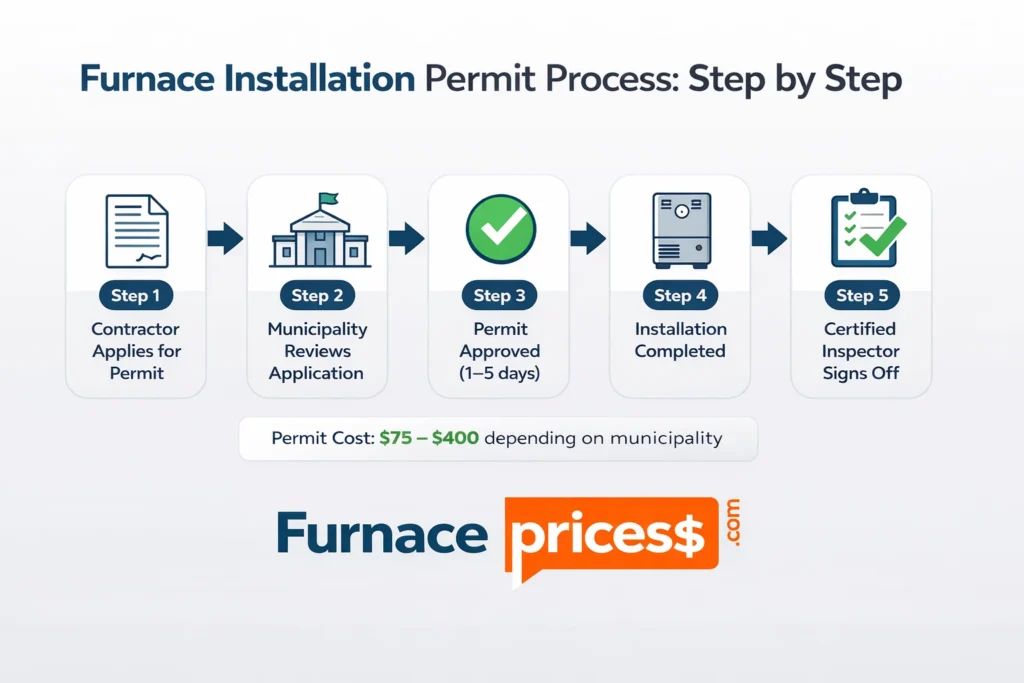 furnace installation permit and inspection process step by step Canada