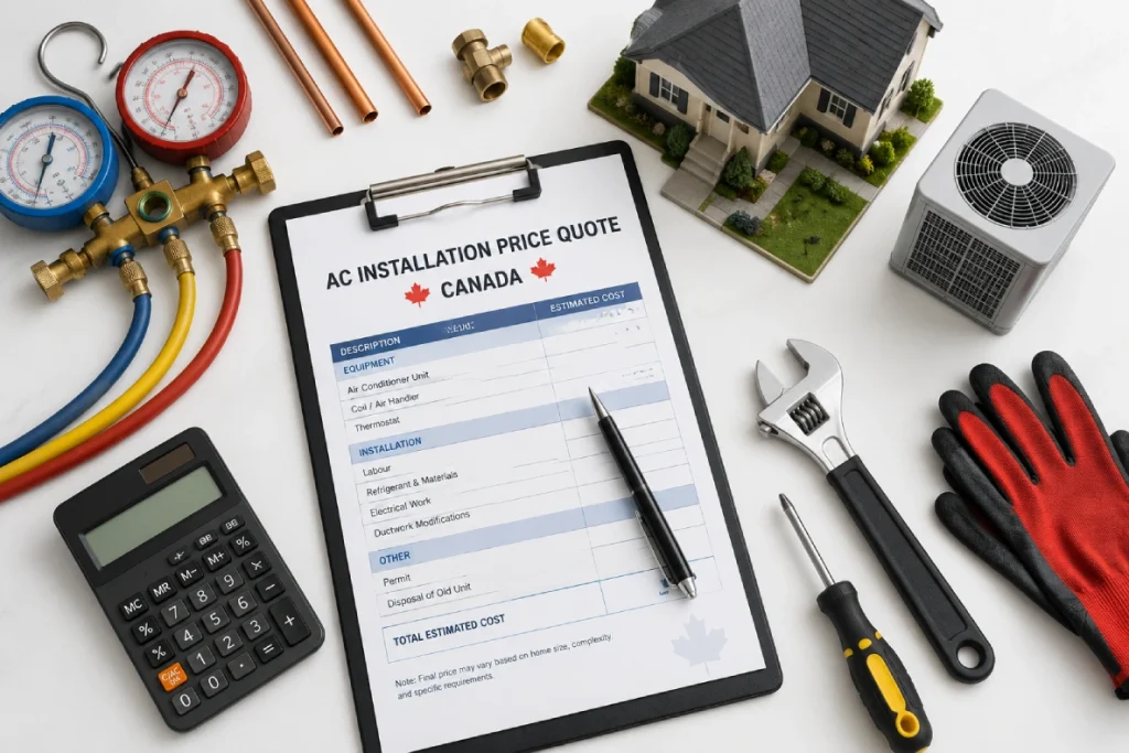 Central air conditioner installation cost Canada 2026 — what to expect for AC equipment and labour pricing